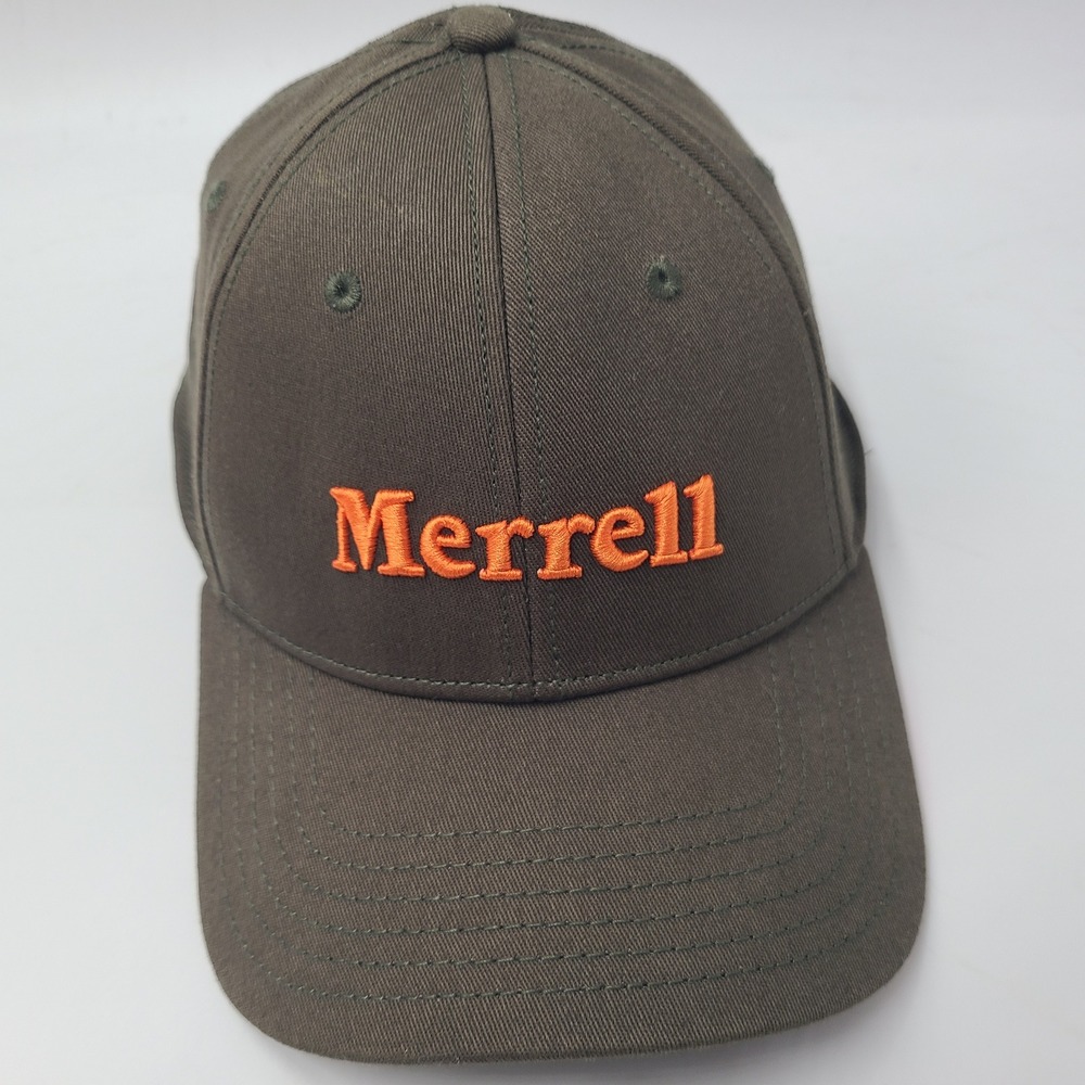 Merrell Hat Fitted (Seems M-L) Green Orange Logo Outdoor Hiking Footwear Men